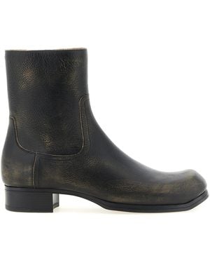 Maison Margiela Vintage Leather Ankle Boots - Black