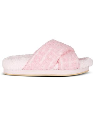 Balmain Flat Sandal Tam-Monogram Knit Sponge Nwt - Pink