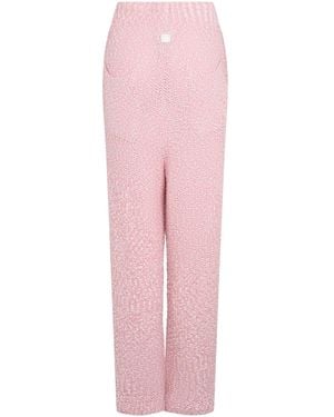 Ferragamo Cotton Bouclé Knitted Pants - Pink