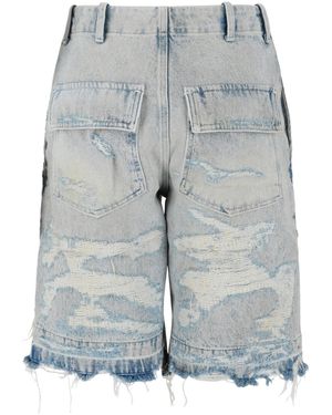 Givenchy Distressed Denim Shorts - Blue