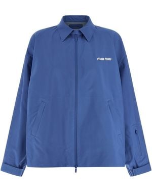 Miu Miu Tech Canvas Windbreaker - Blue