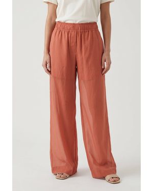 Brunello Cucinelli Rust Relaxed Wide Leg Pants - Red