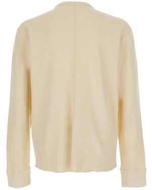 sunflower Long-Sleeve Waffle Tee - White