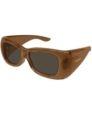 Saint Laurent Sunglasses Square Full Rim, Shiny Frame And Lens Sl901Howl017 - Brown