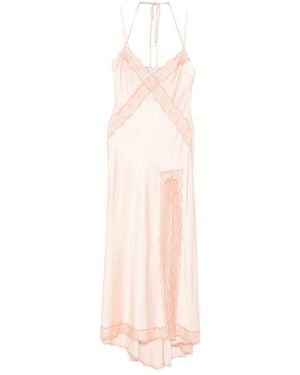 LES FILLES D'EVA Dress With Lace Trim - Pink