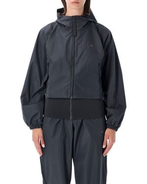 adidas By Stella McCartney Cropped Hooded Track Jacket - Blue