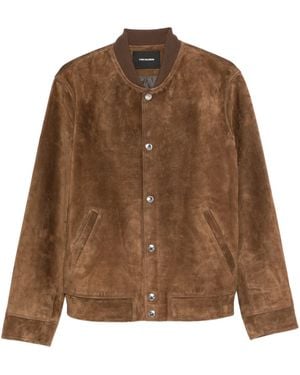 Yves Salomon Brandy Calf Wool Polyamide Jacket - Brown
