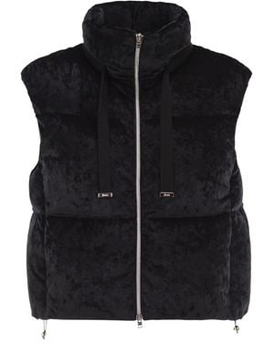 Herno Velvet-Effect Padded Gilet - Black