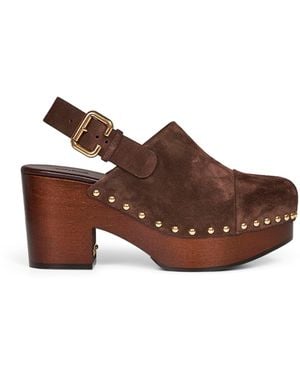 Chloé Wedge Clogs Jeannette Chocolate - Brown