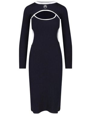 Marine Serre Moon Cutout Midi Dress - Blue