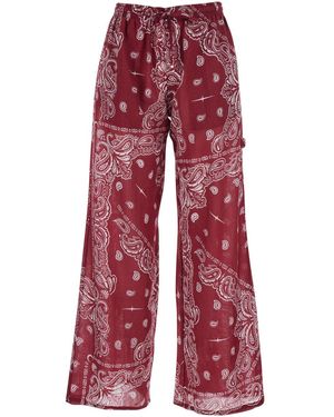 VENUJA Wide-Leg Pants All-Over Print - Red