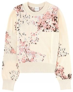 Paul Smith Printed Crew Neck Sweater - Natural