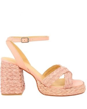 Castañer Woven Raffia Sandal - Pink