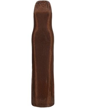 Self-Portrait Maxi Dress - Brown