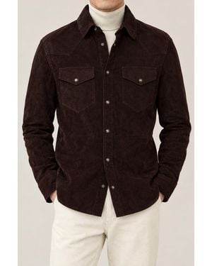 Brunello Cucinelli Moors Head Suede Western Jacket - Black