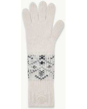 Moncler Natural Alpaca Wool Gloves - White