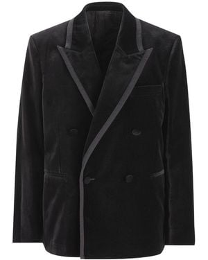 Fendi Double-Breasted Velvet Jacket - Black