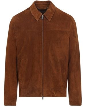 Brioni Suede Leather Jacket - Brown
