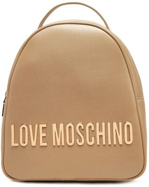 Moschino Logo Lettering Backpack - Natural