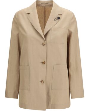 Lardini Jacket Wool-Cotton - Natural