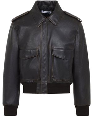 Jil Sander Leather Blouson - Black
