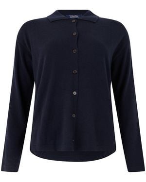 Max Mara Polo Sweater With Buttons - Blue