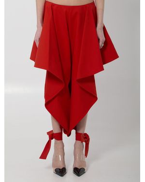 Alaïa Cotton Panel Pants - Red