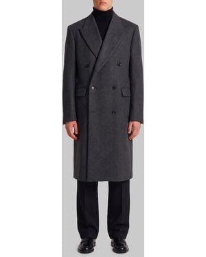 Lardini Double-Breasted Coat - Black