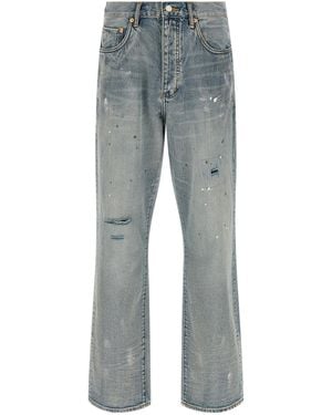 Purple 'P011 Vintage Slash Paint' Jeans - Blue