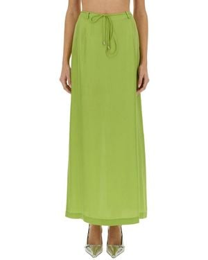 Alysi Long Silk Skirt - Green