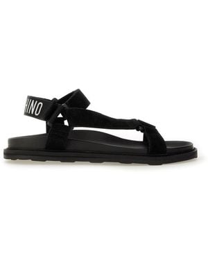 Moschino Sandal With Logo - Black
