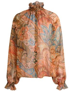 Etro Shirt With Frill On The Collar - Brown
