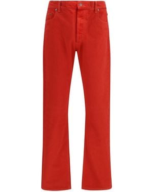 Versace Straight-Leg Cotton Denim Jeans - Red