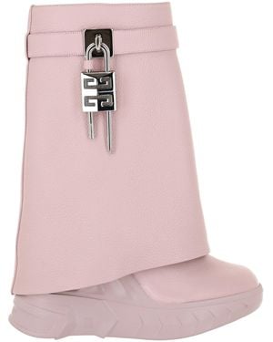 Givenchy Shark Lock Biker Ankle Boots - Pink