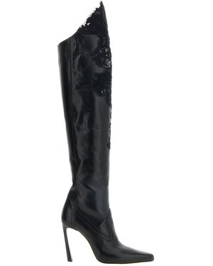 Ermanno Scervino Couture Lace Boots - Black
