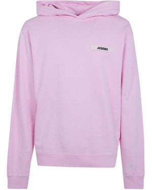 Jacquemus "Le Hoodie Gros Grain" Hoodie Sweatshirt - Pink