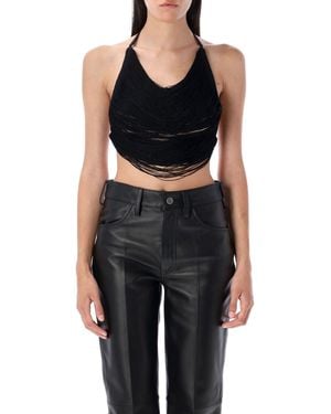 The Attico Fringes Top - Black
