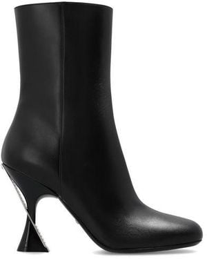 Gucci Leather Heeled Ankle Boots - Black