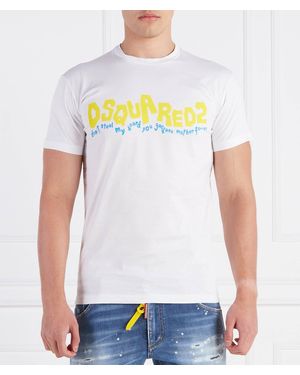 DSquared² Waving Logo Graphic Cotton T-Shirt - White