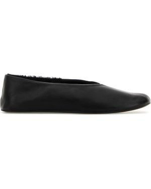 The Row Leather Stella Ballerinas - Black