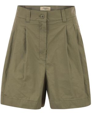 Weekend by Maxmara Wkdarmonia – Cotton Shorts With Front Pleats - Green