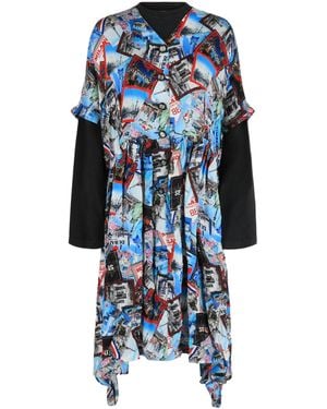 Balenciaga Layered T-Shirt Dress - Blue