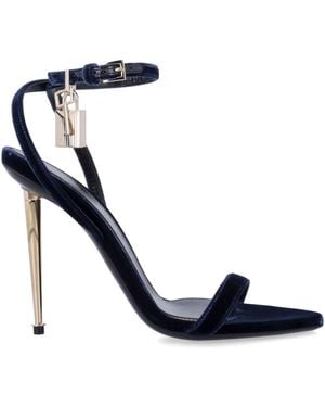 Tom Ford Velvet Padlock Sandals - Blue