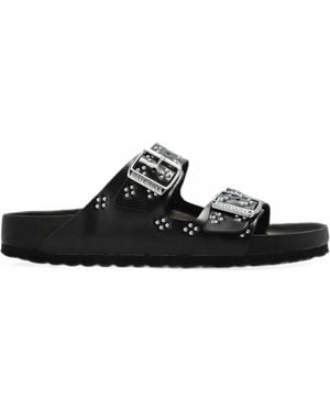 Birkenstock "Arizona" Leather Sandals - Black