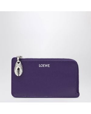 Loewe Lambskin Claw Card Holder - Purple