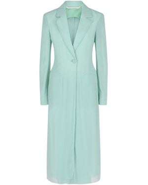 Givenchy Single-Breasted Sheer Longline Coat - Green
