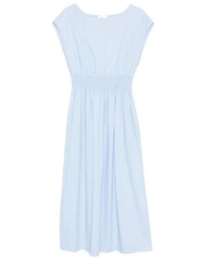 Roberto Collina Elasticated Waist Cotton Midi Dress - Blue