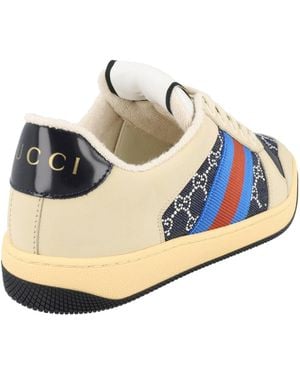 Gucci Gg Crystal Screener Low-Top Sneakers - Metallic