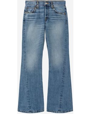 RE/DONE Twisted Mid Rise Bootcut Jeans - Blue