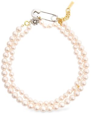 Moschino Double-Strand Pearl Necklace - White